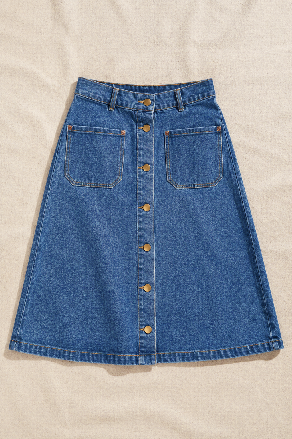 Denim A-Line Skirt — Swing in every step.